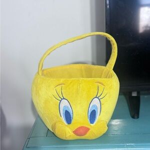 Tweety Plush Basket - Yellow Looney Tunes Easter Tote Basket